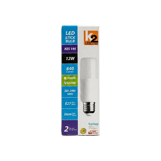 K2 E27 12W STICK BEYAZ LED AMPUL