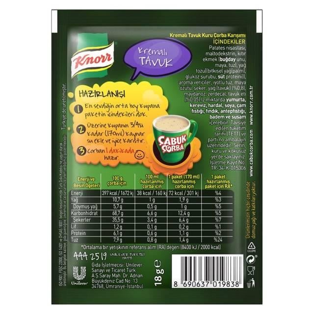 Knorr Çabuk Çorba Kremalı Tavuk- 18Gr