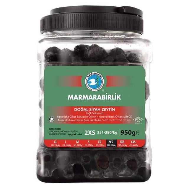 Marmarabirlik 2Xs Doğal Siyah Zeytin 950 Gr