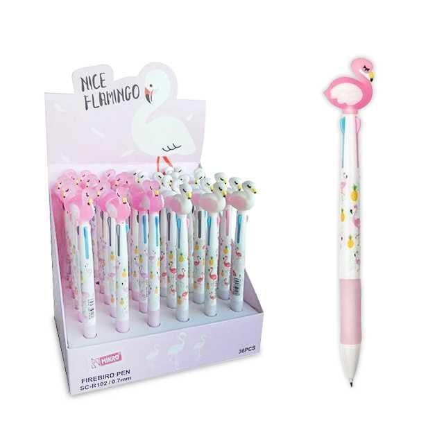Mikro Mk-102 3 Renk Flamingo Tükenmez Kalem