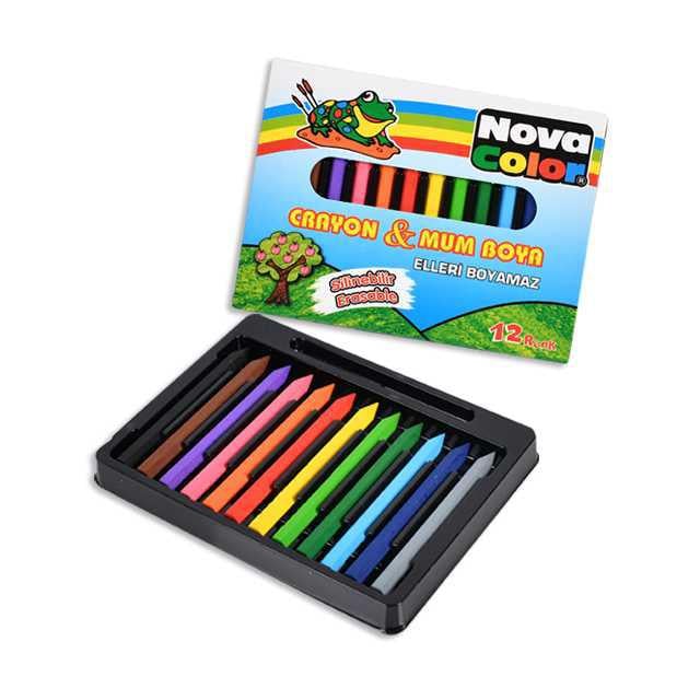 Nova Color 1112 Crayon&Mum Boya 12 li