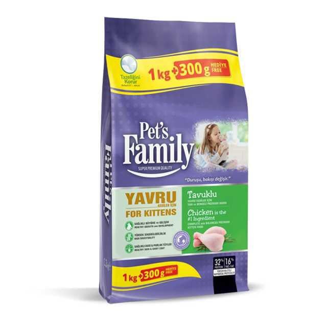 Pets Family Yavru Kedi Maması Tavuk 1000+300gr