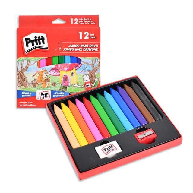 Pritt 12 li Silinebilir Jumbo Üçgen Mum Boya
