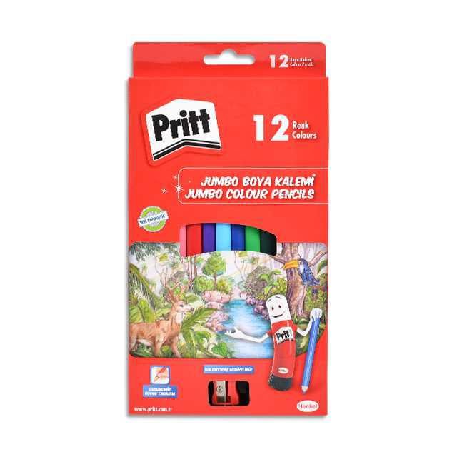 Pritt 12 Renk Jumbo Kuru Boya