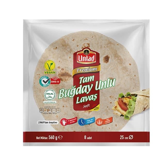 Untad Tam Buğday Lavaş 25cm 8x70gr