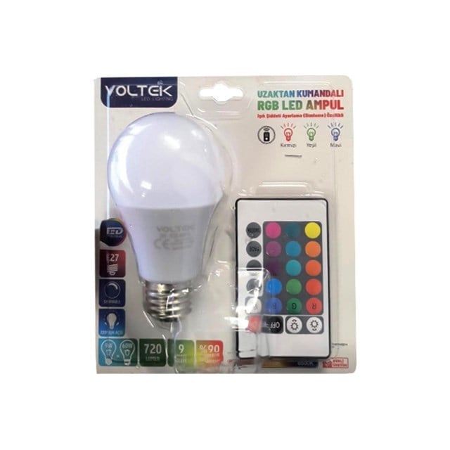 Voltek 9w Kumandalı Beyaz+Rgb Led Ampul