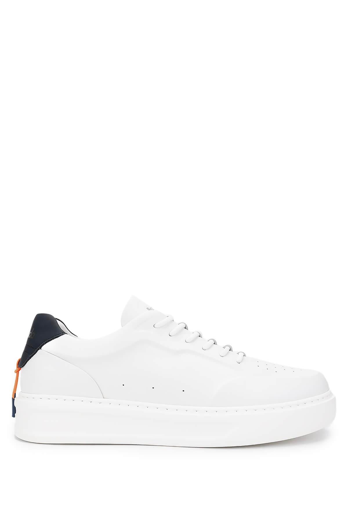 Barracuda Erkek Hakiki Deri Beyaz/Siyah Sneakers & Spor Ayakkabı