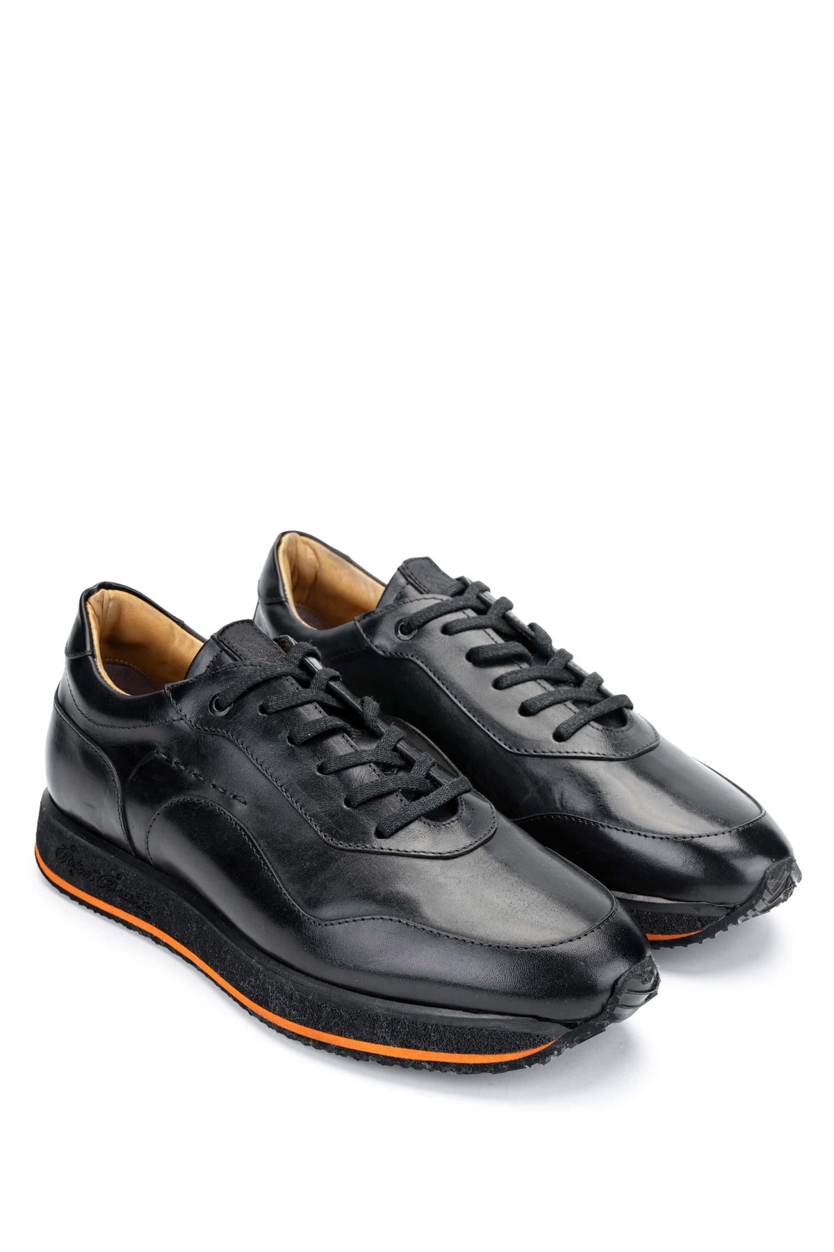 Branchini Erkek Hakiki Deri Siyah Sneakers & Spor Ayakkabı