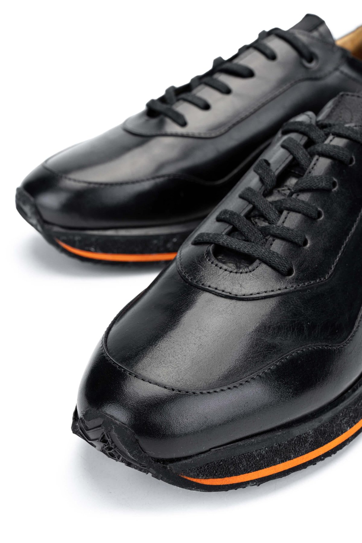 Branchini Erkek Hakiki Deri Siyah Sneakers & Spor Ayakkabı