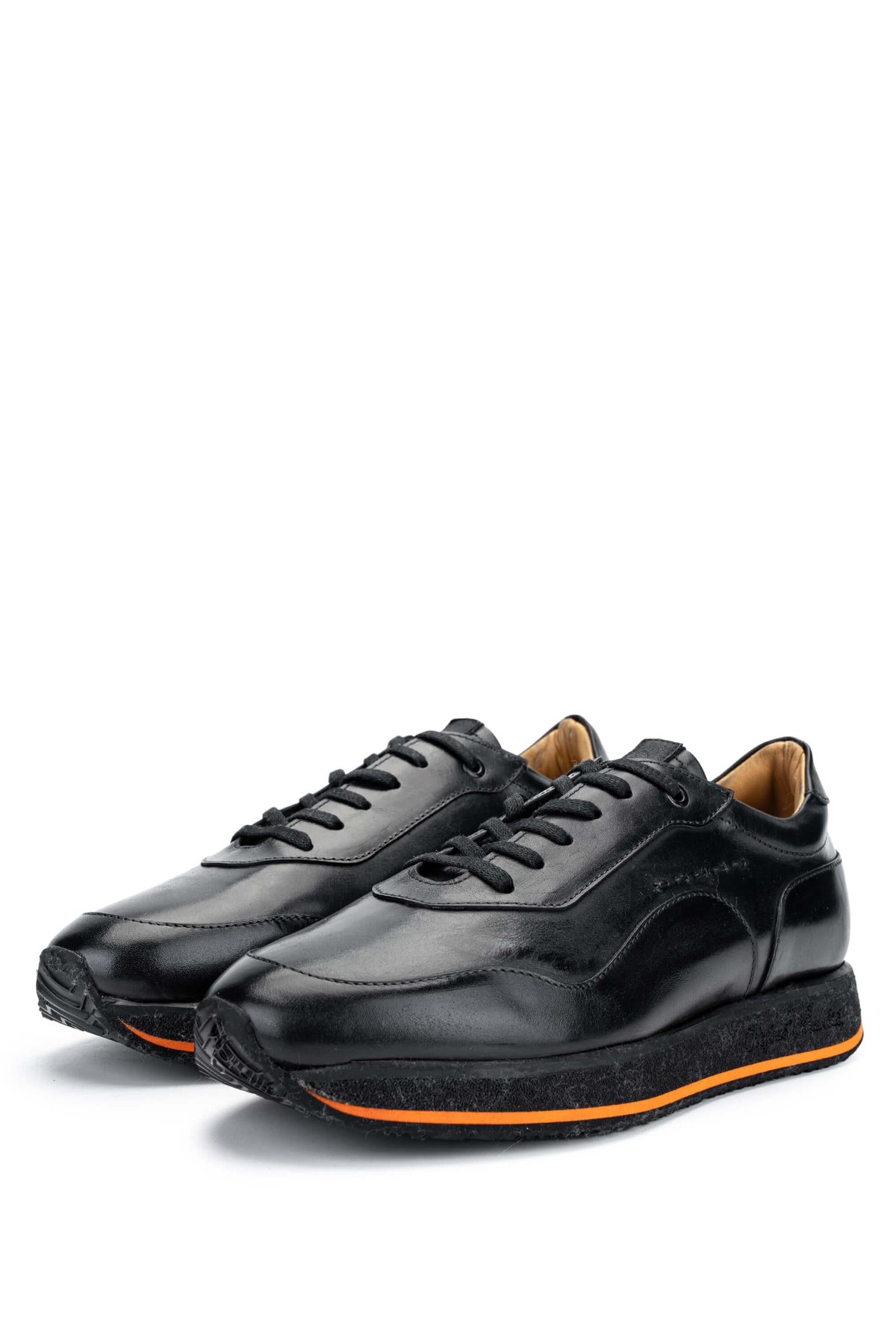 Branchini Erkek Hakiki Deri Siyah Sneakers & Spor Ayakkabı