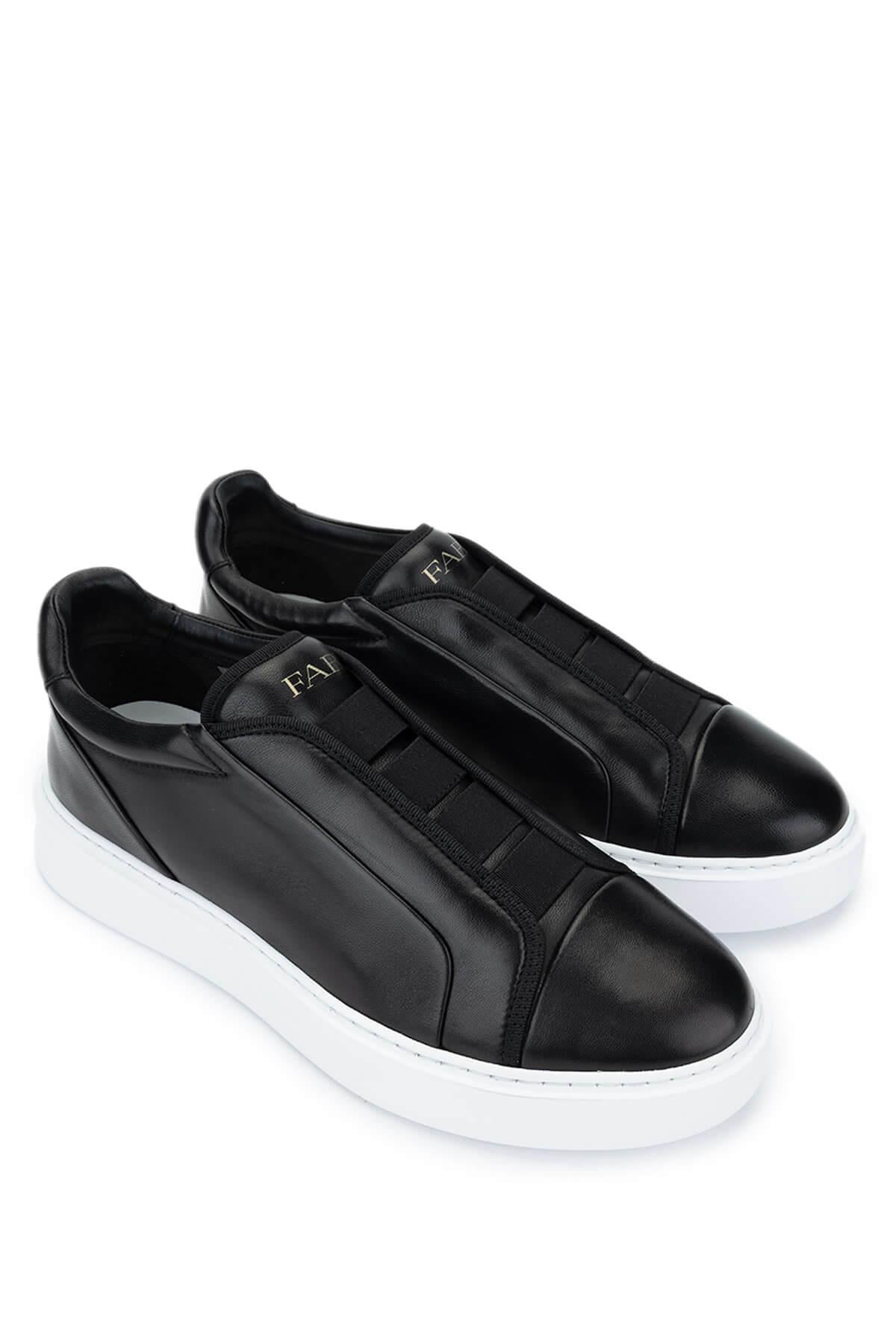 Fabi Erkek Hakiki Deri Siyah Sneakers & Spor Ayakkabı