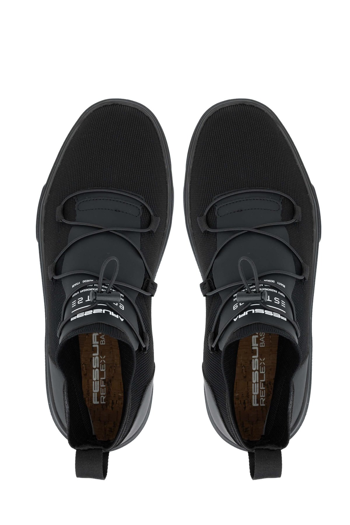 FESSURA Erkek Deri & Tekstil Siyah Sneakers & Spor Bot