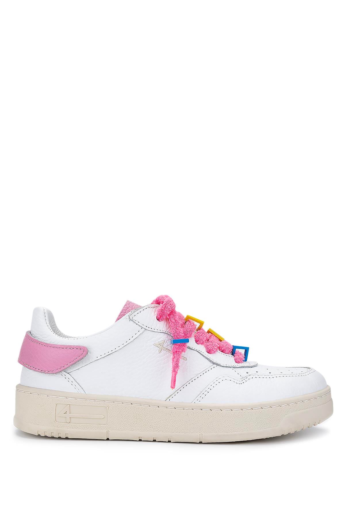 Fourline Kadın Hakiki Deri Beyaz/Pembe Sneakers & Spor Ayakkabı