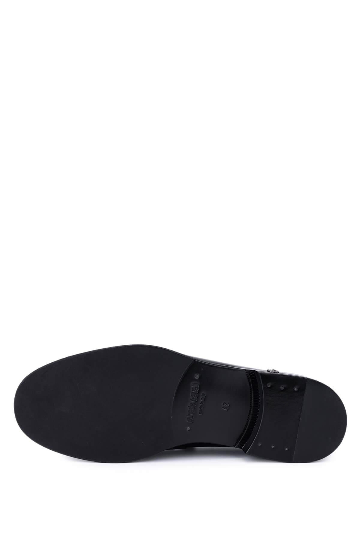 Roberto Cavalli Erkek Hakiki Deri Siyah Loafer Ayakkabı