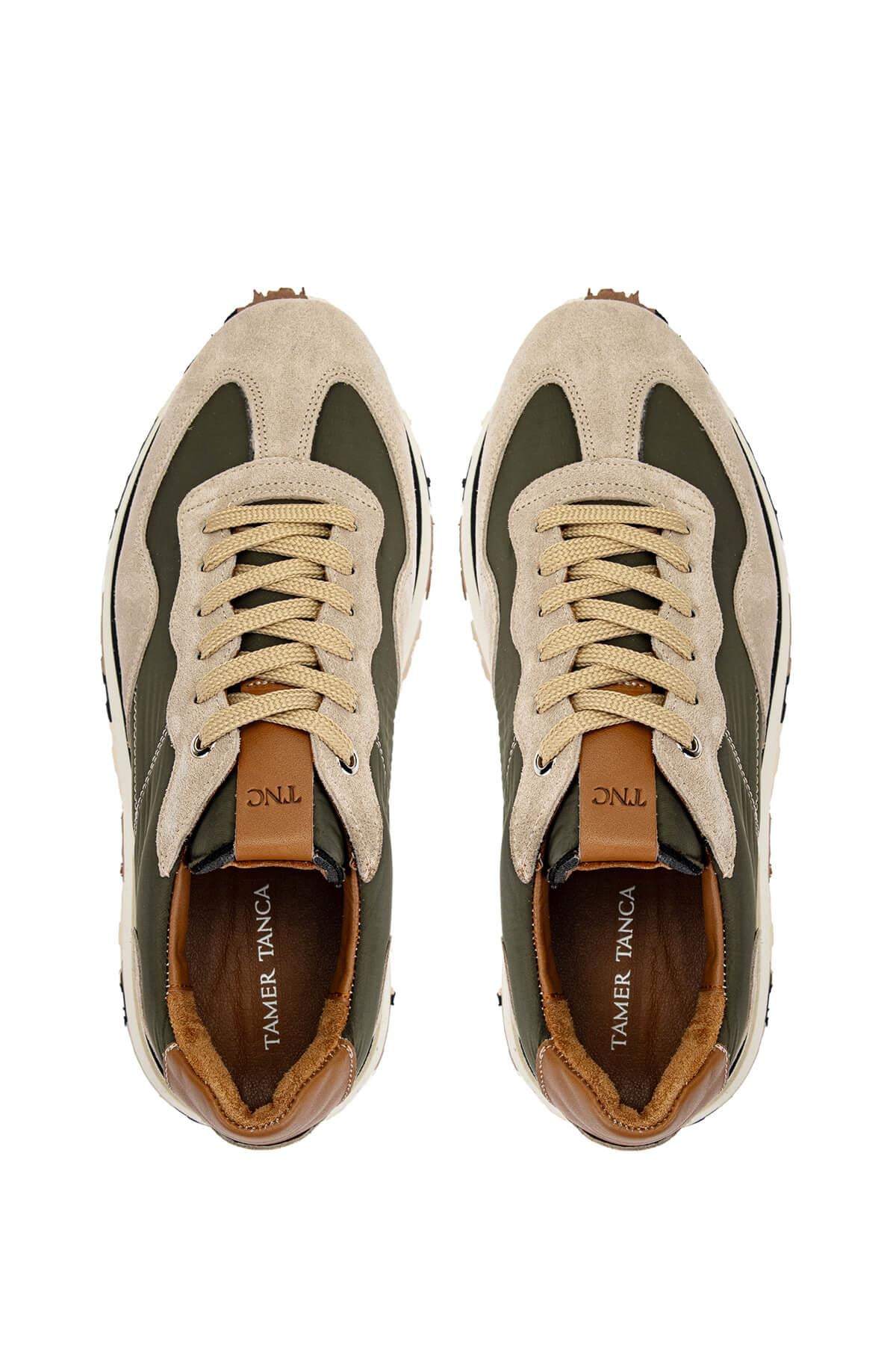 Tamer Tanca Erkek Deri & Tekstil Vizon/Haki Sneakers & Spor Ayakkabı