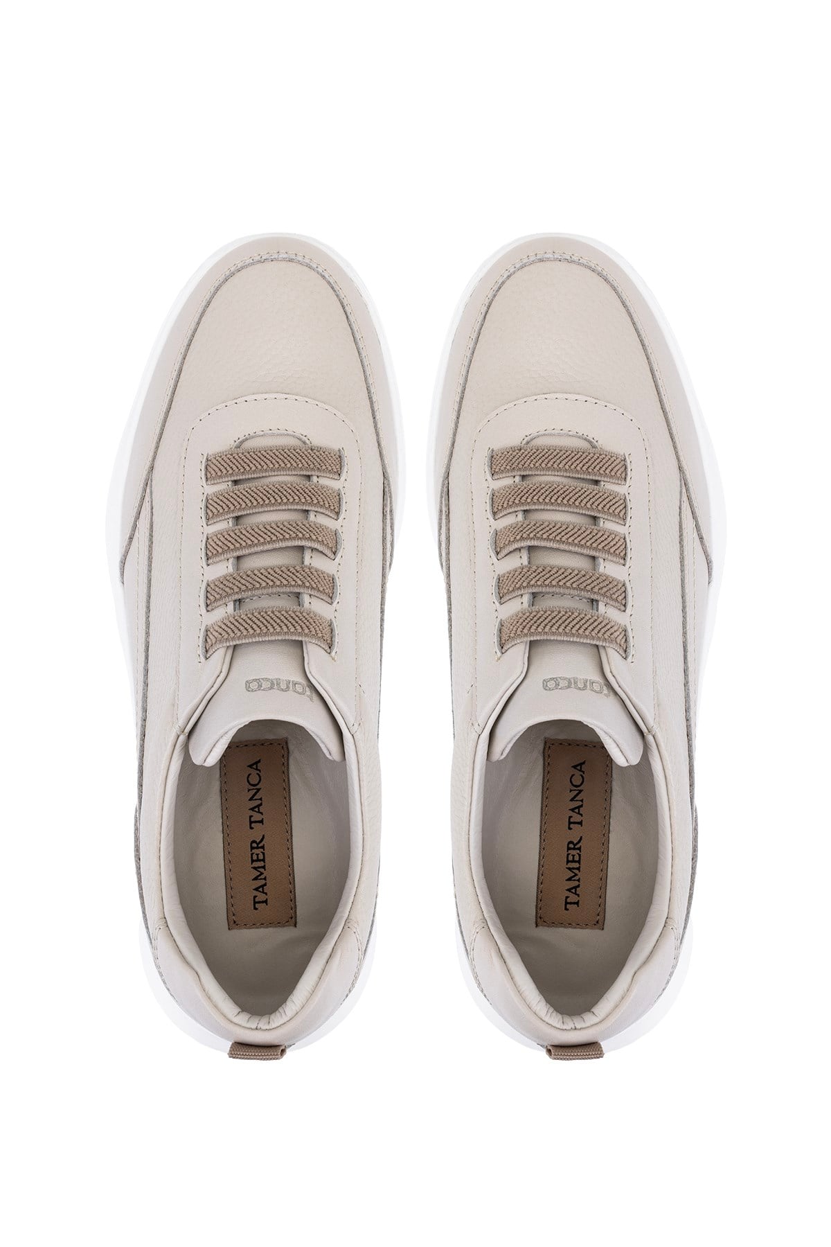 Tamer Tanca Erkek Hakiki Deri Bej Sneakers & Spor Ayakkabı