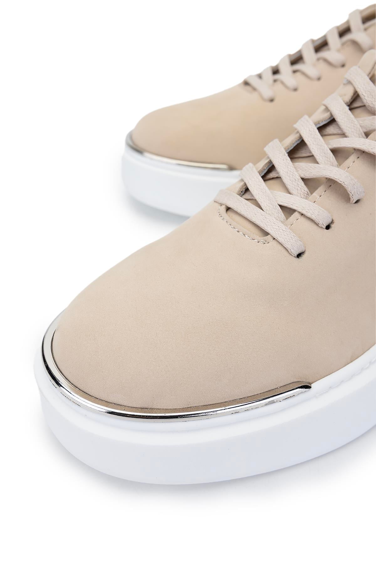Tamer Tanca Erkek Hakiki Deri Bej Sneakers & Spor Ayakkabı