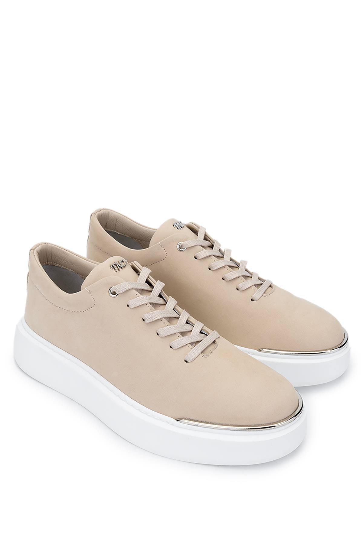 Tamer Tanca Erkek Hakiki Deri Bej Sneakers & Spor Ayakkabı