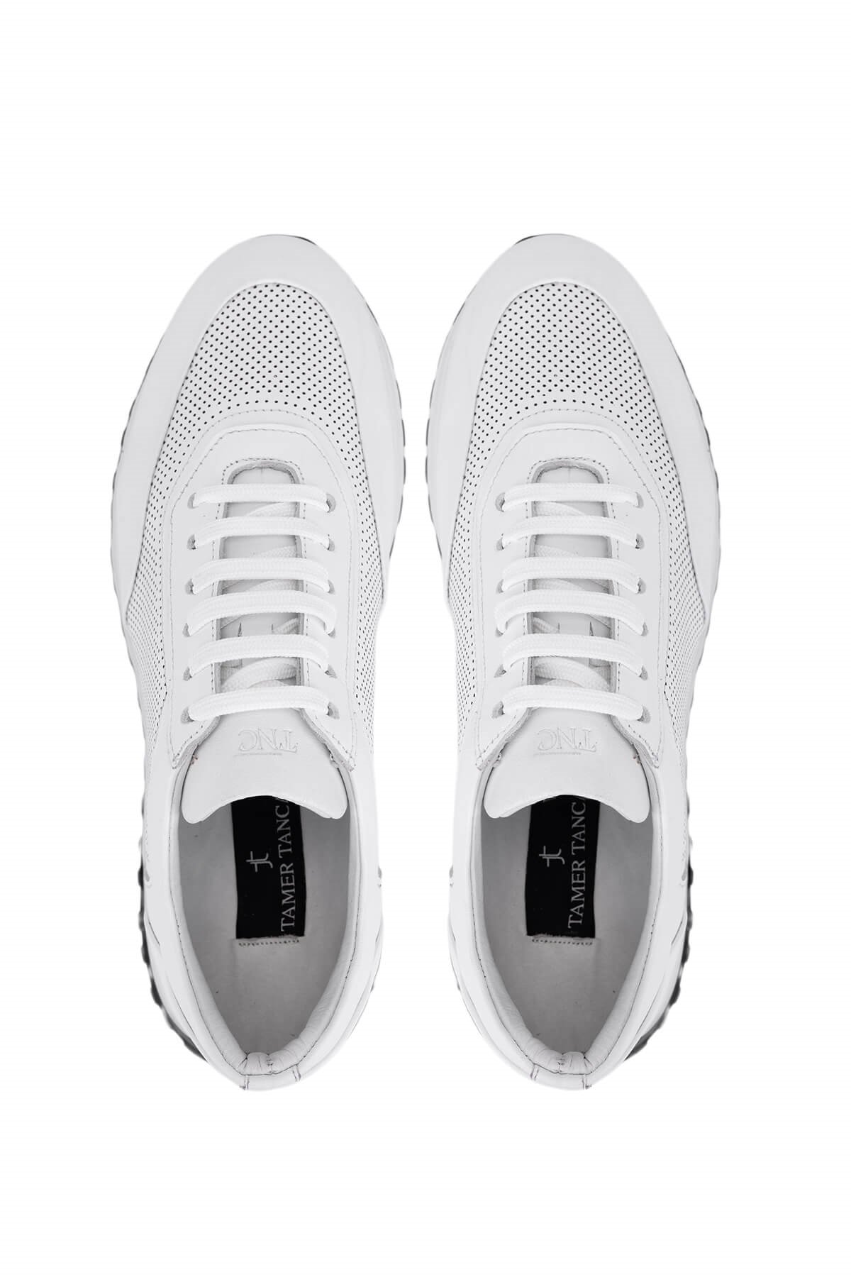 Tamer Tanca Erkek Hakiki Deri Beyaz Sneakers & Spor Ayakkabı