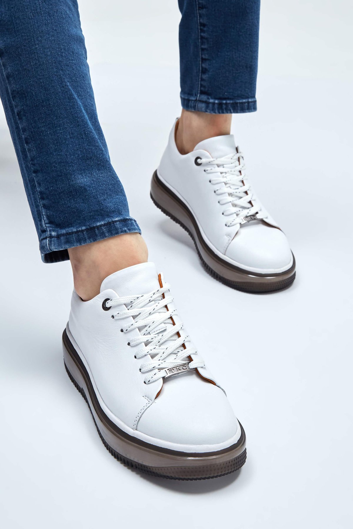 Tamer Tanca Erkek Hakiki Deri Beyaz Sneakers & Spor Ayakkabı