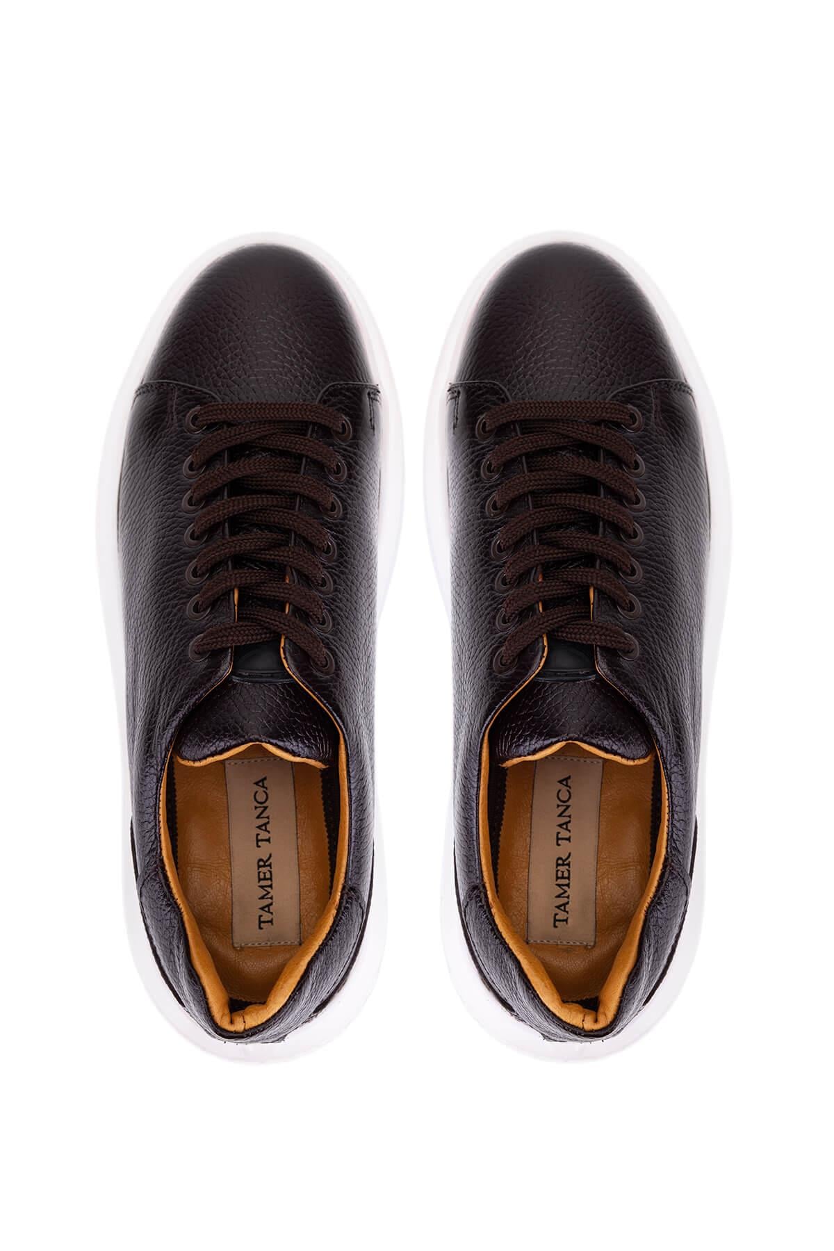 Tamer Tanca Erkek Hakiki Deri Kahverengi Sneakers & Spor Ayakkabı