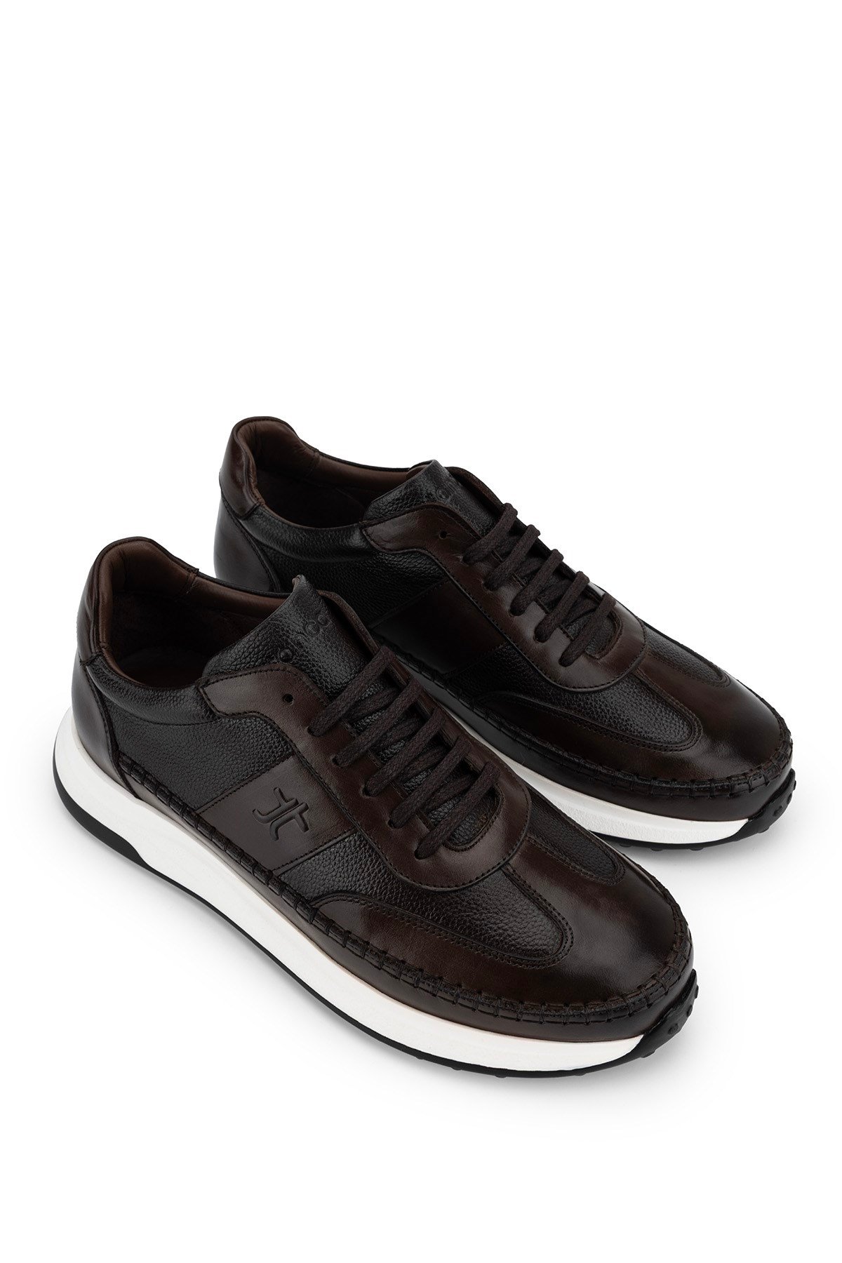 Tamer Tanca Erkek Hakiki Deri Kahverengi Sneakers & Spor Ayakkabı