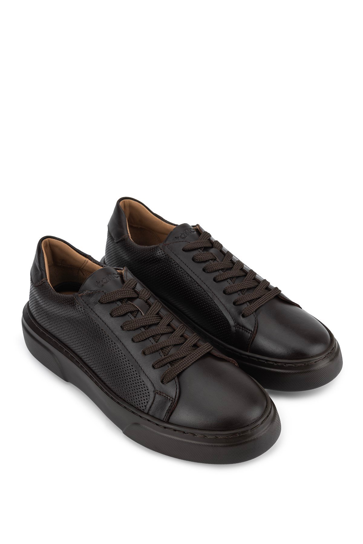 Tamer Tanca Erkek Hakiki Deri Kahverengi Sneakers & Spor Ayakkabı