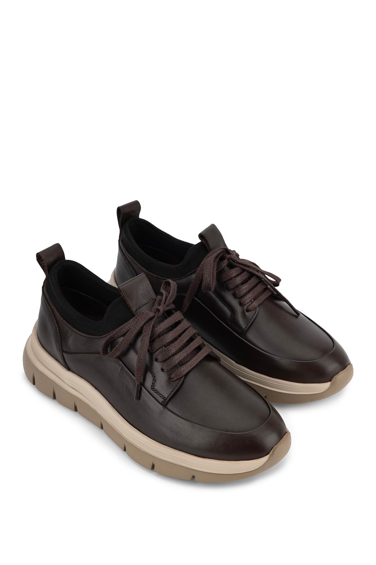 Tamer Tanca Erkek Hakiki Deri Kahverengi Sneakers & Spor Ayakkabı