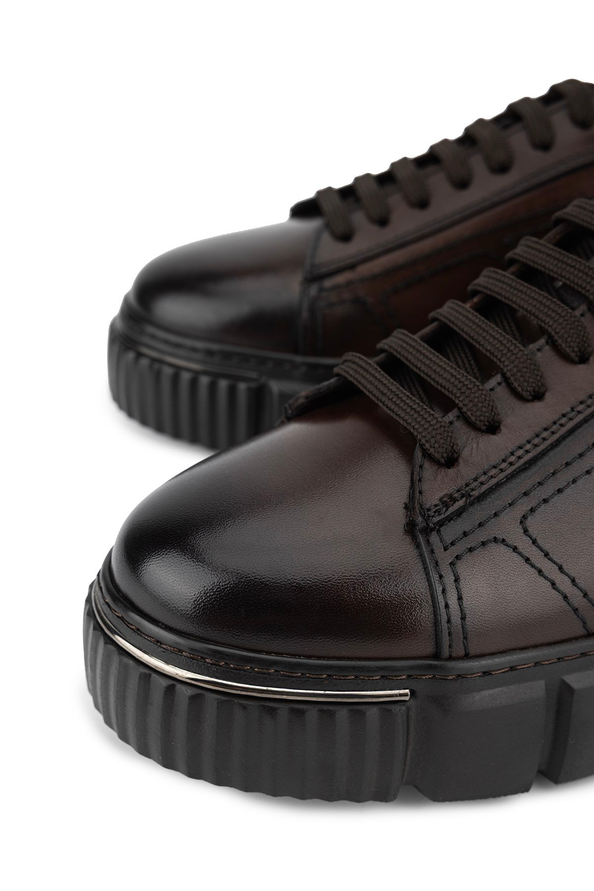 Tamer Tanca Erkek Hakiki Deri Kahverengi Sneakers & Spor Ayakkabı