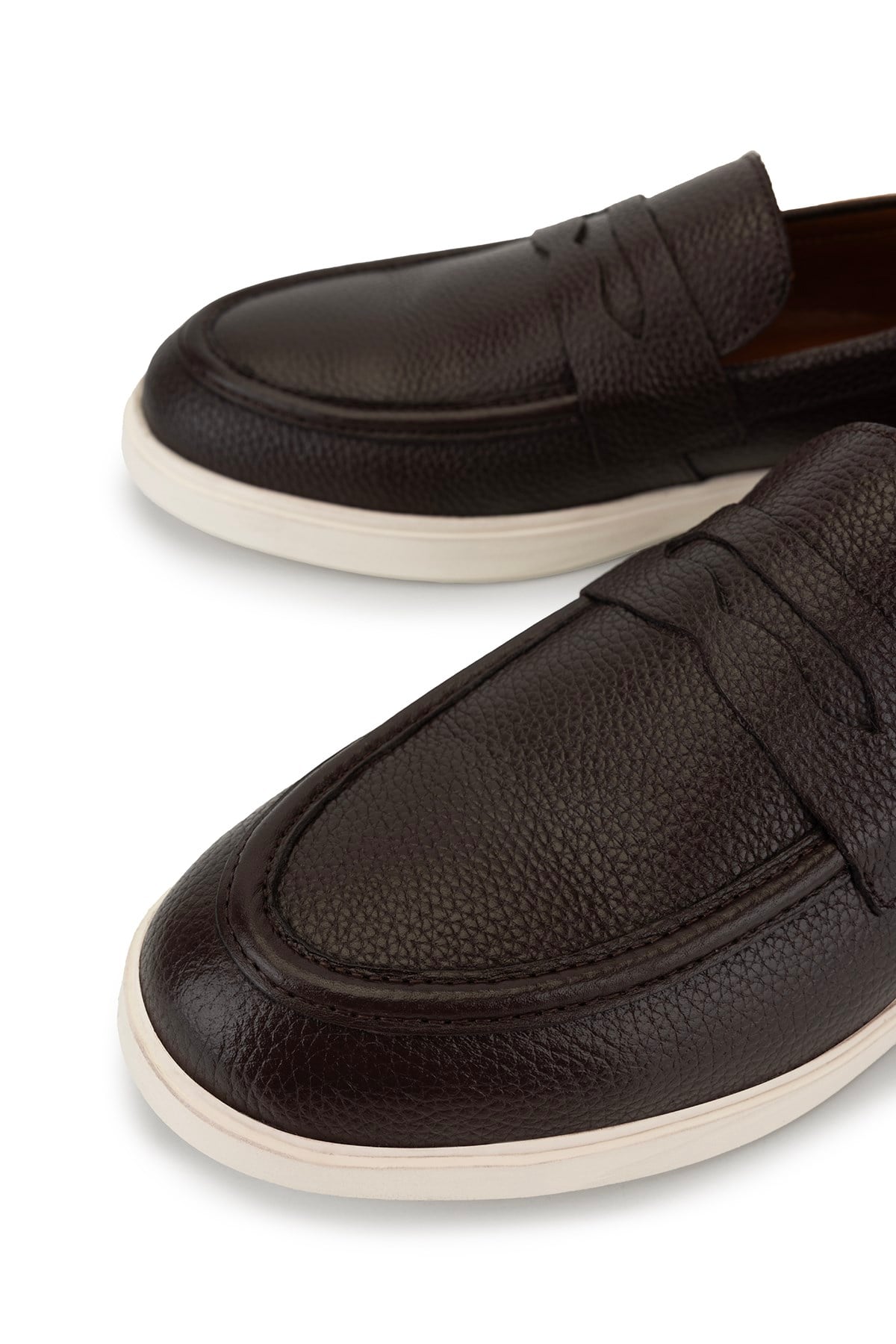Tamer Tanca Erkek Hakiki Deri Kahverengi Loafer Ayakkabı
