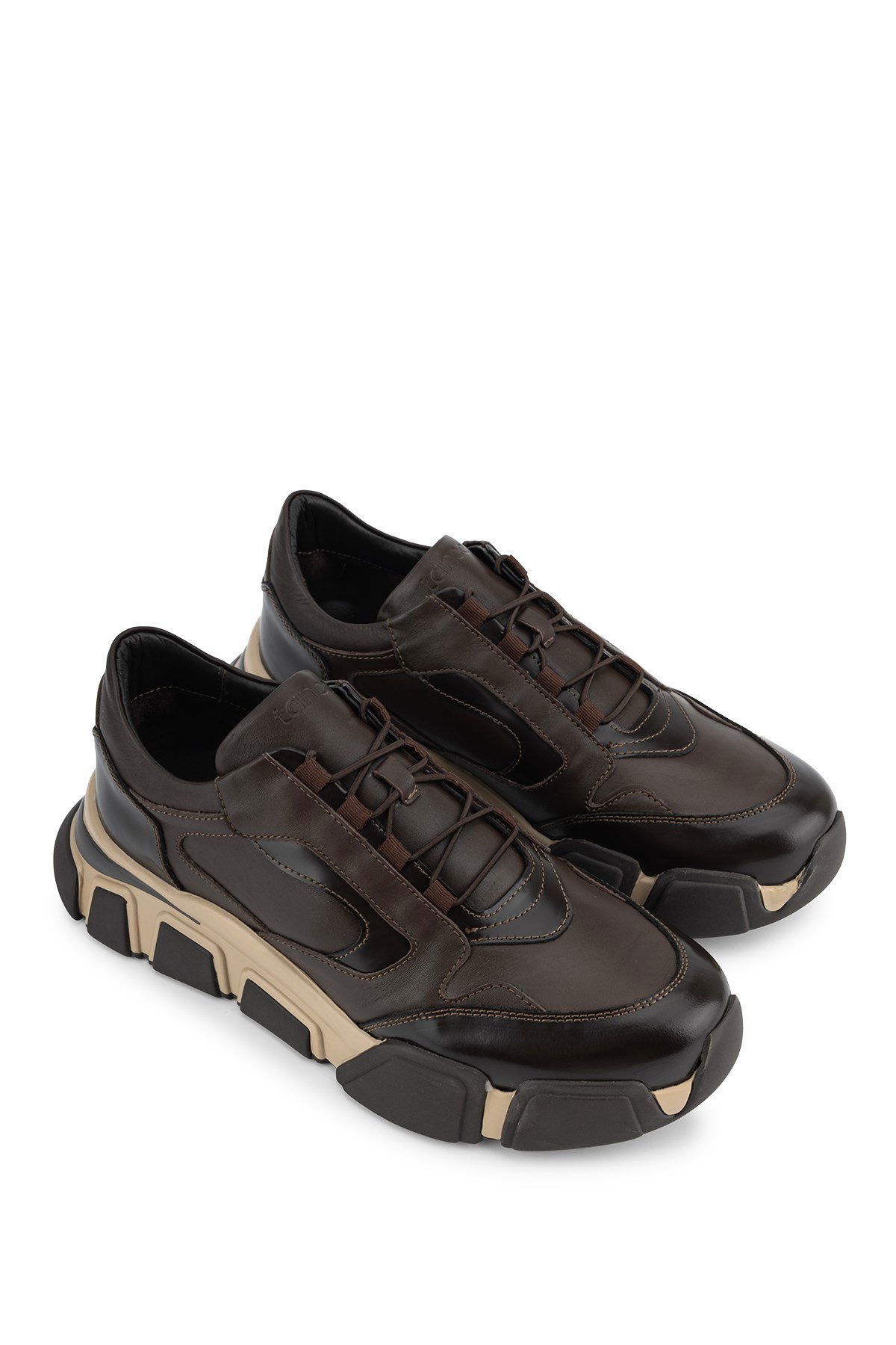 Tamer Tanca Erkek Hakiki Deri Kahverengi Sneakers & Spor Ayakkabı