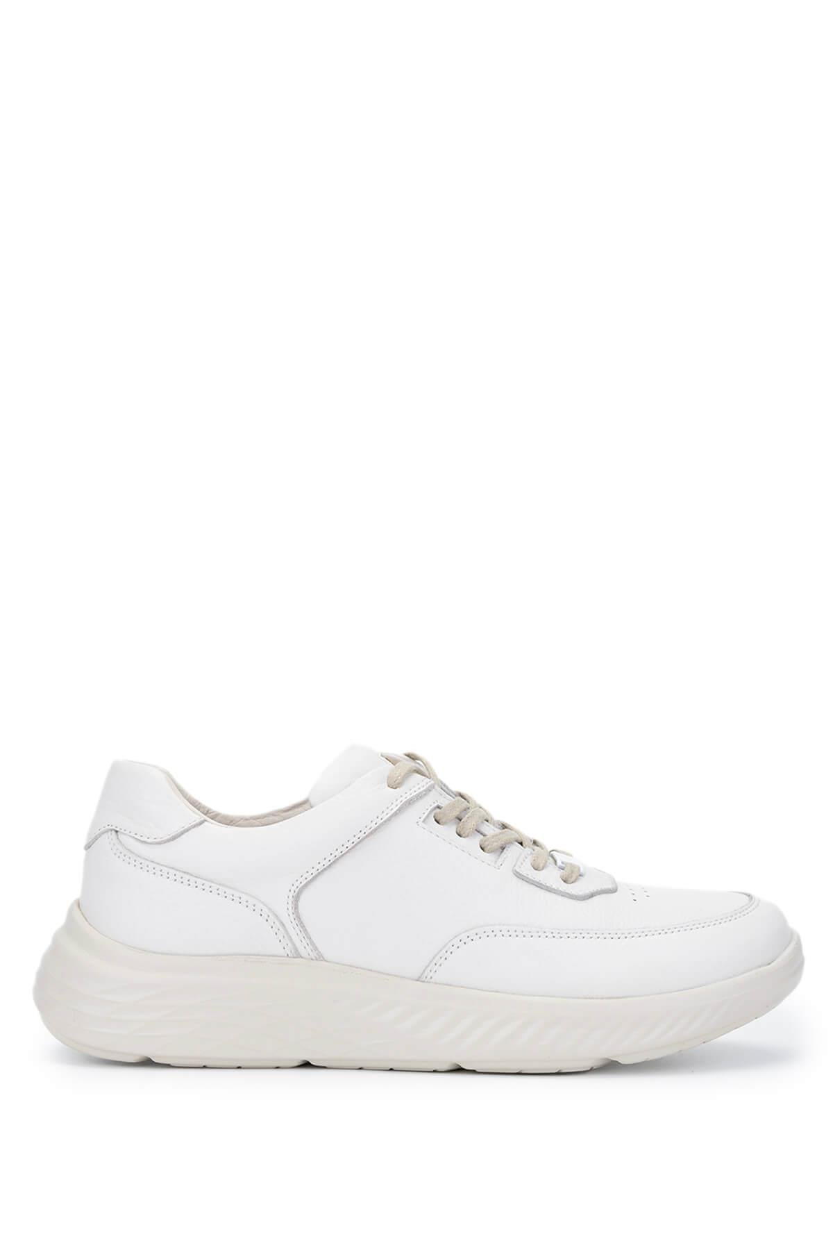 Tamer Tanca Erkek Hakiki Deri Kırık Beyaz Sneakers & Spor Ayakkabı