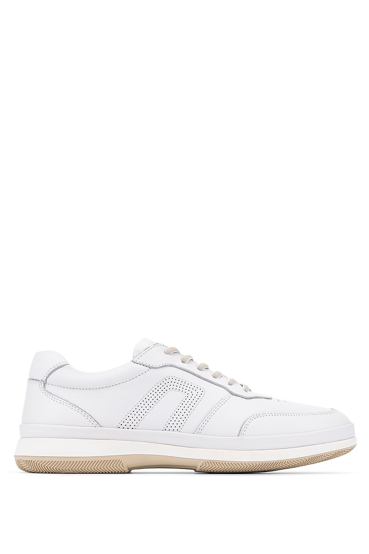 Tamer Tanca Erkek Hakiki Deri Kırık Beyaz Sneakers & Spor Ayakkabı