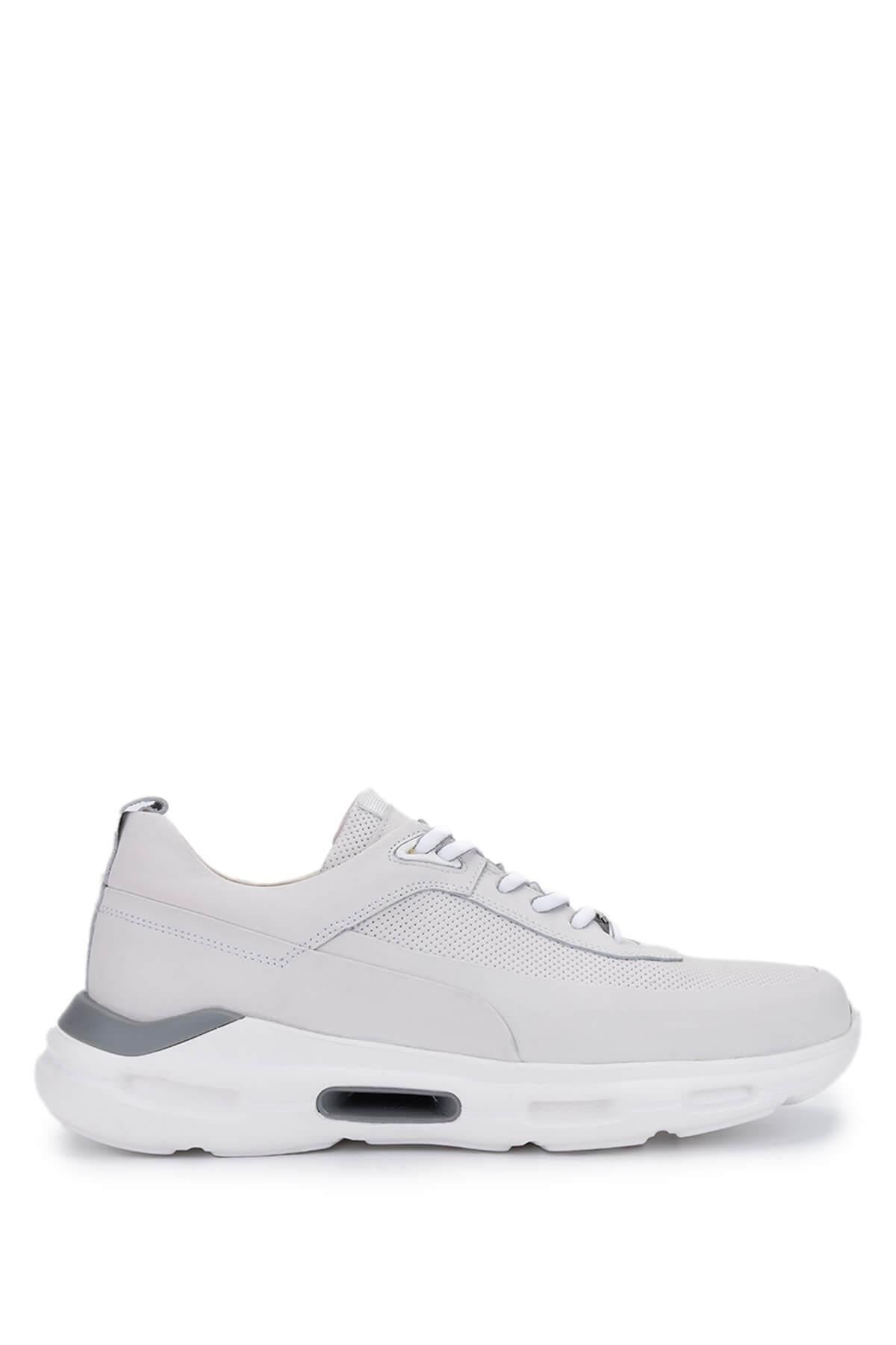 Tamer Tanca Erkek Hakiki Deri Kırık Beyaz Sneakers & Spor Ayakkabı