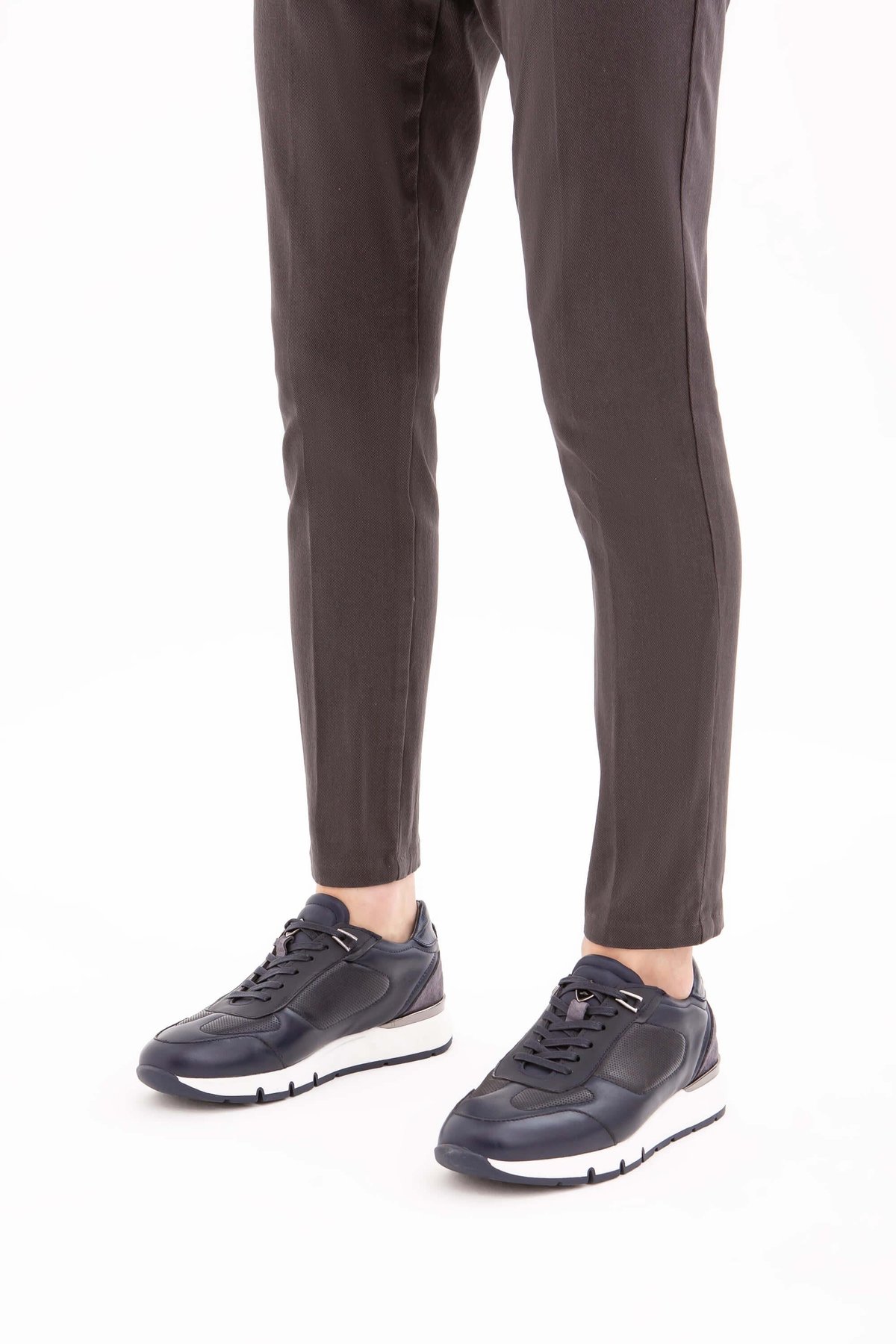 Tamer Tanca Erkek Hakiki Deri Lacivert Sneakers & Spor Ayakkabı