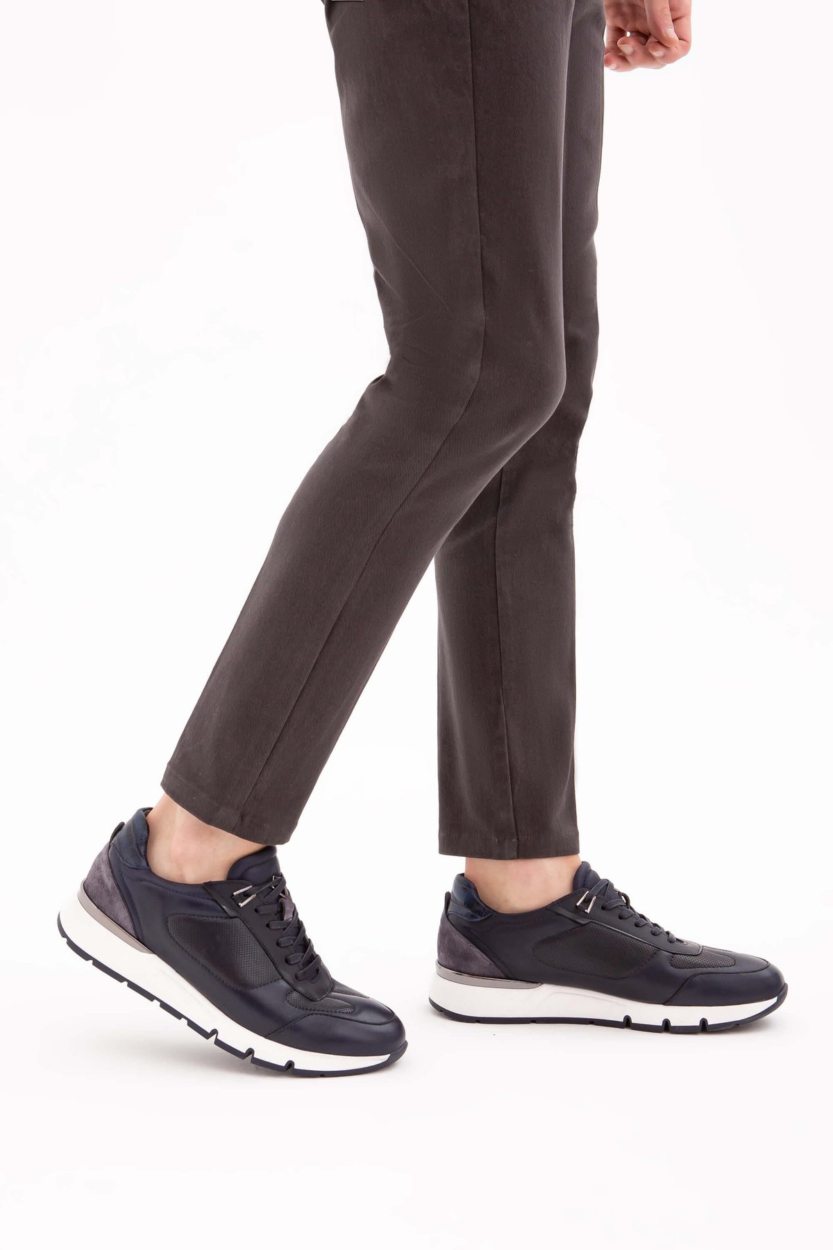 Tamer Tanca Erkek Hakiki Deri Lacivert Sneakers & Spor Ayakkabı