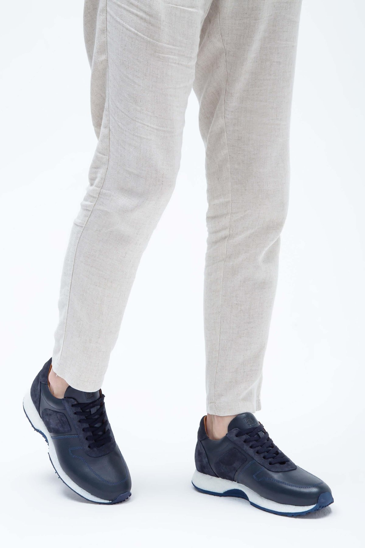 Tamer Tanca Erkek Hakiki Deri Lacivert Sneakers & Spor Ayakkabı