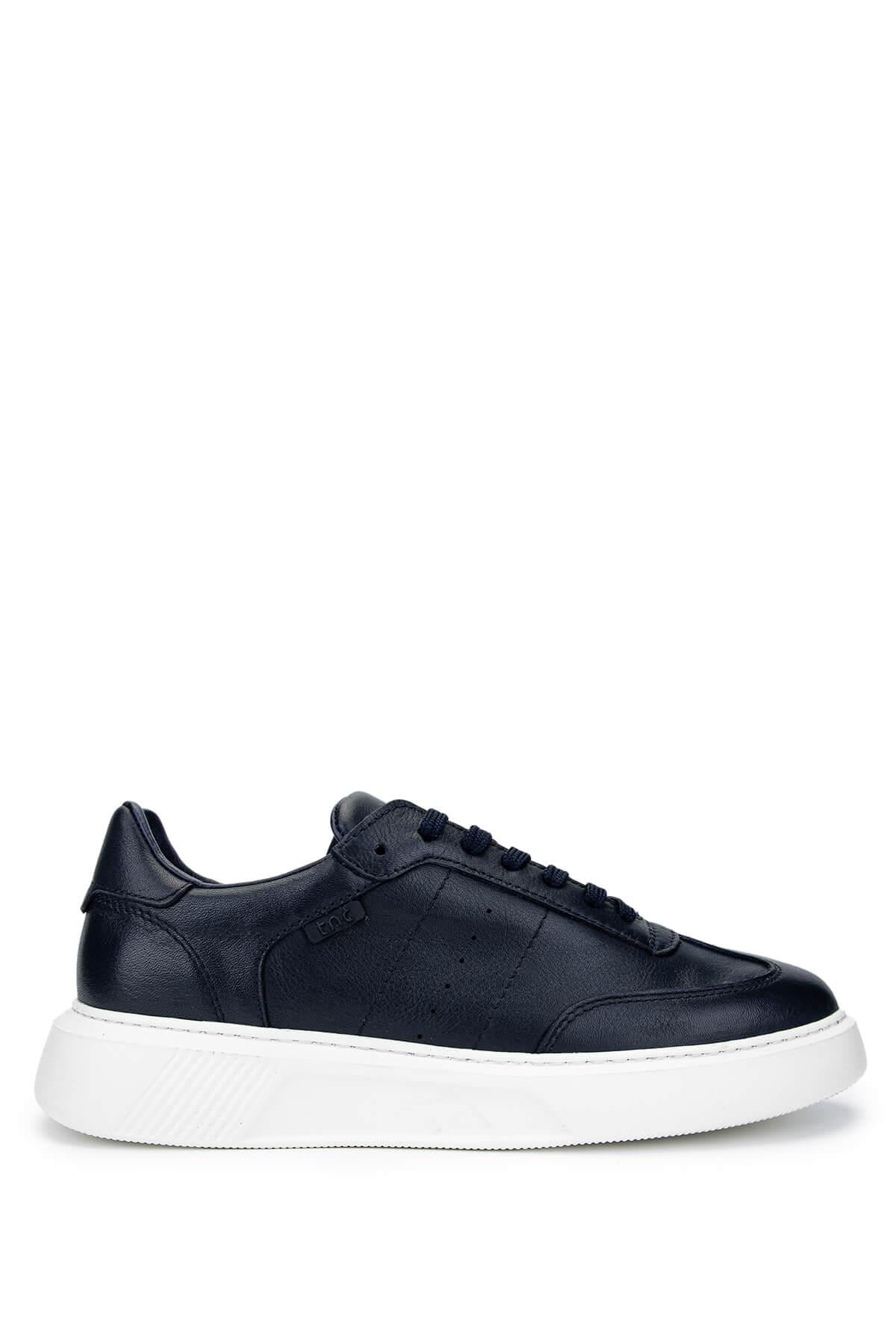 Tamer Tanca Erkek Hakiki Deri Lacivert Sneakers & Spor Ayakkabı