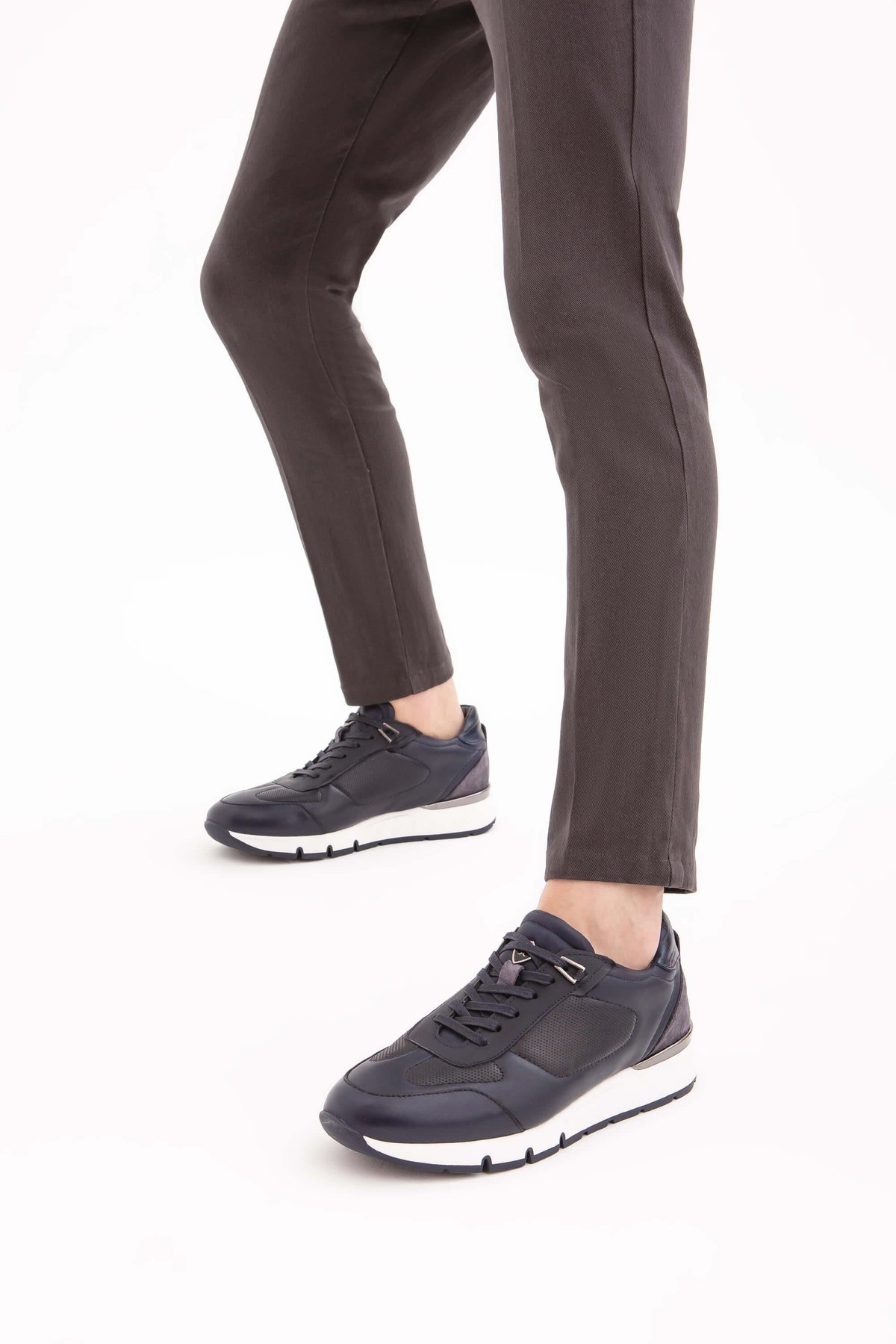 Tamer Tanca Erkek Hakiki Deri Lacivert Sneakers & Spor Ayakkabı