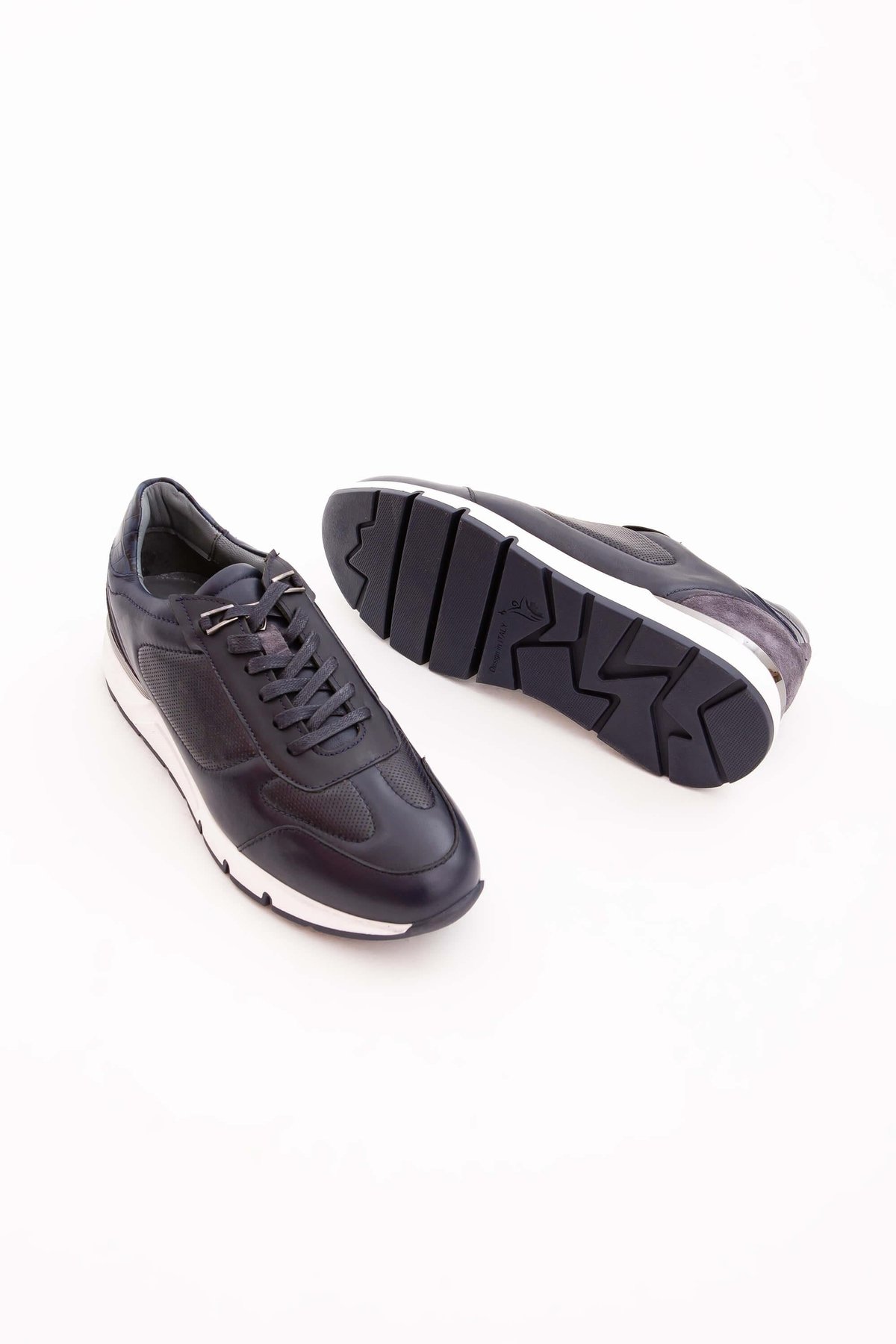 Tamer Tanca Erkek Hakiki Deri Lacivert Sneakers & Spor Ayakkabı