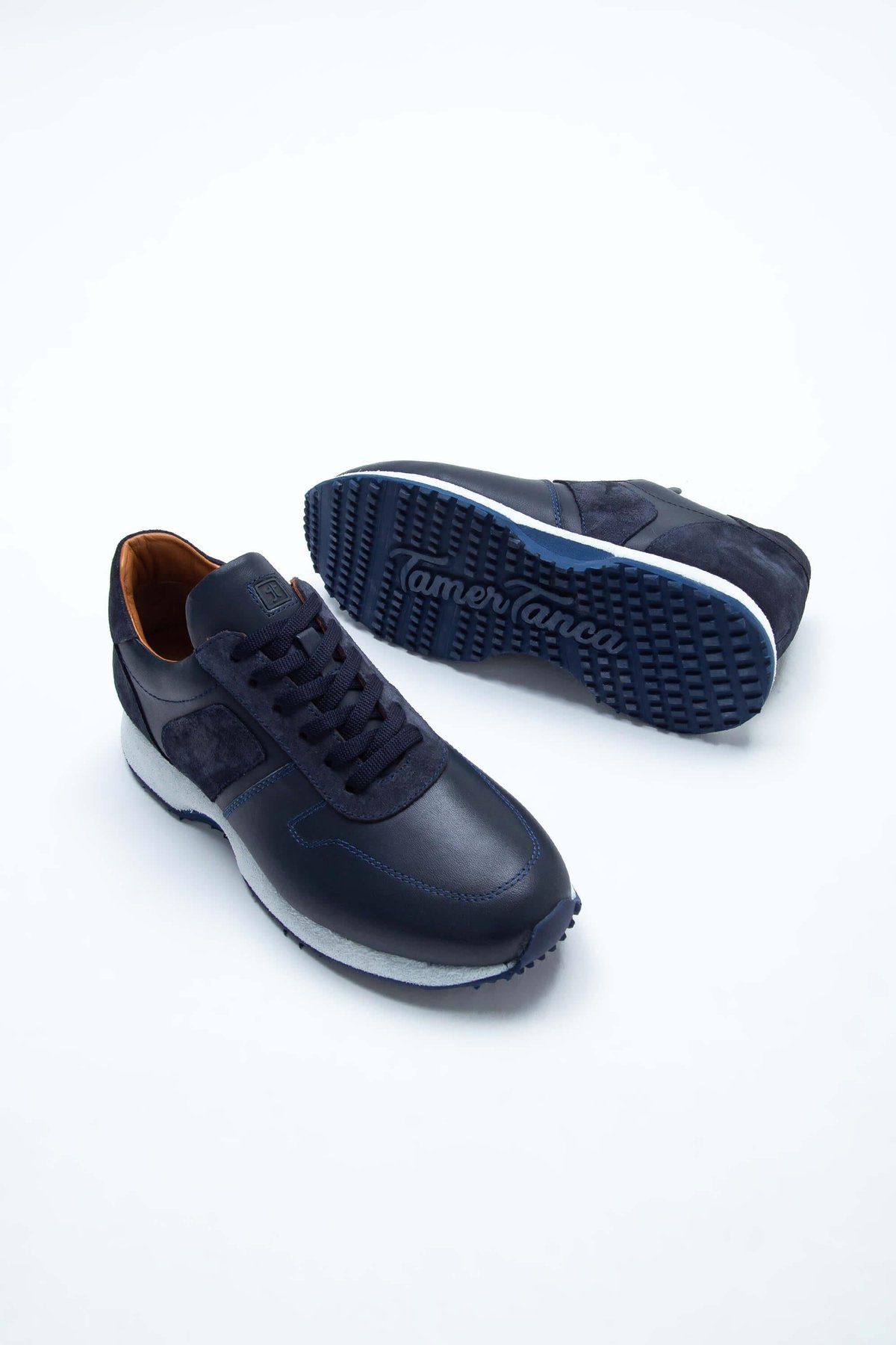 Tamer Tanca Erkek Hakiki Deri Lacivert Sneakers & Spor Ayakkabı