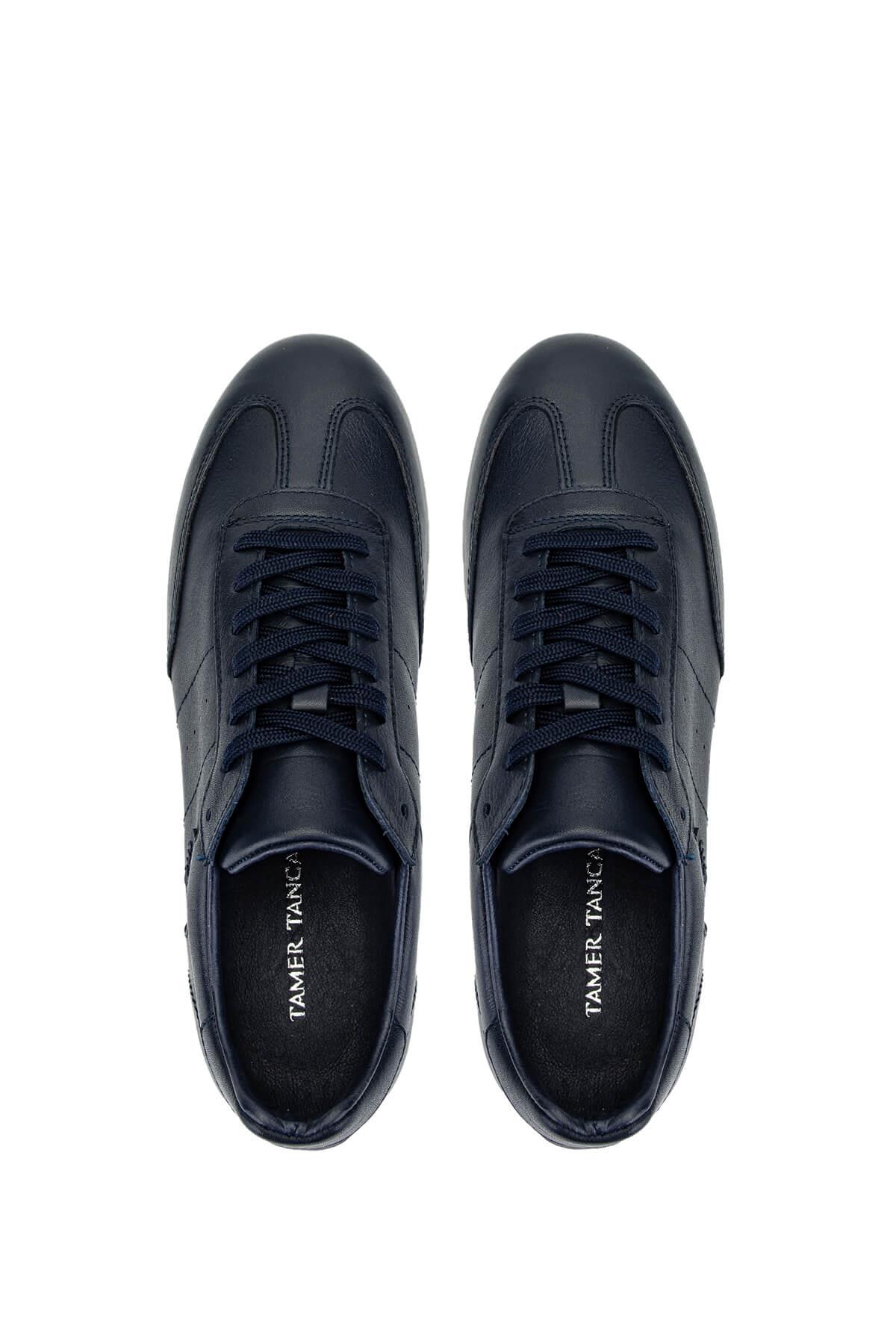 Tamer Tanca Erkek Hakiki Deri Lacivert Sneakers & Spor Ayakkabı