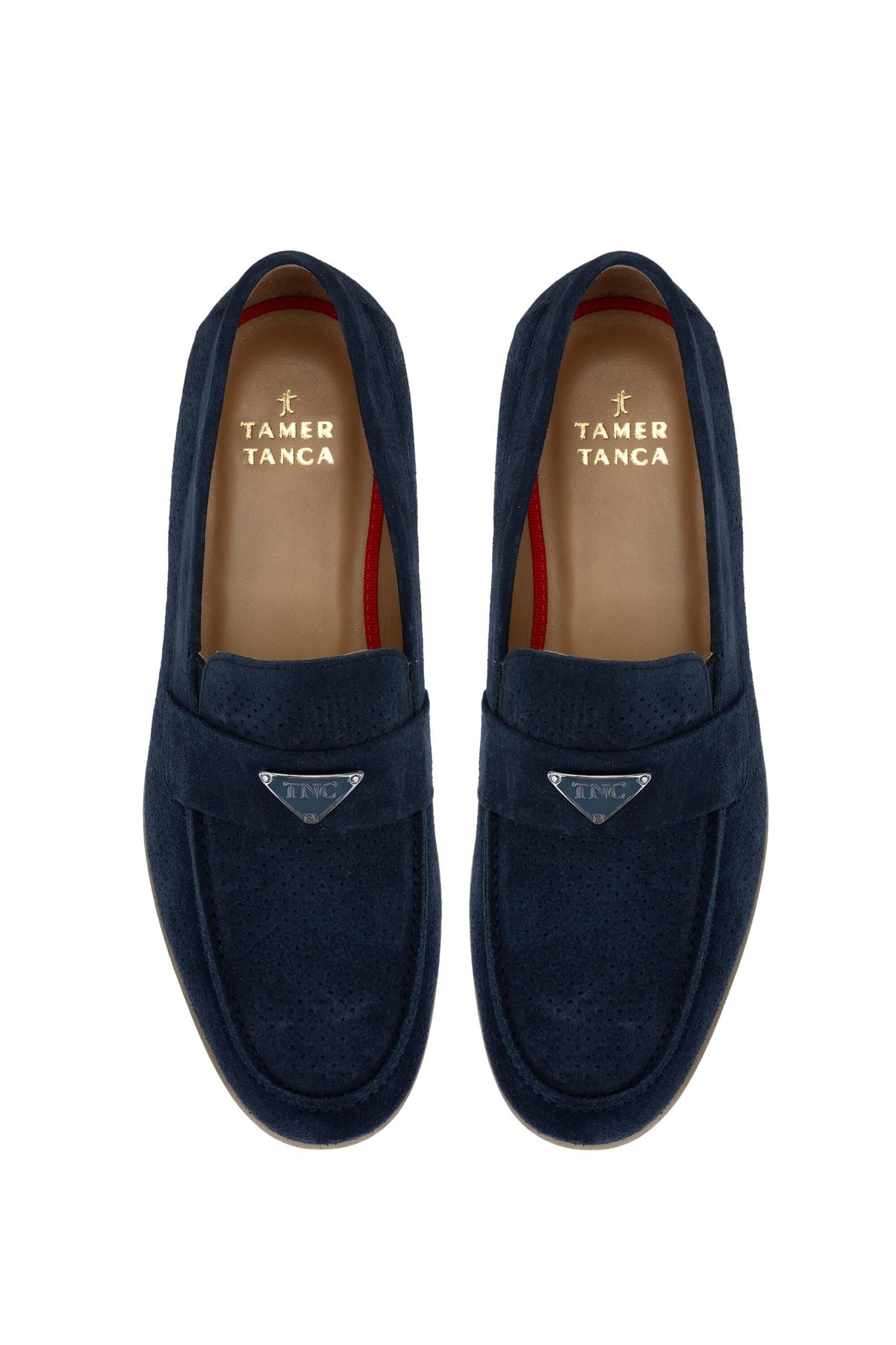 Tamer Tanca Erkek Hakiki Deri Lacivert Süet Loafer Ayakkabı