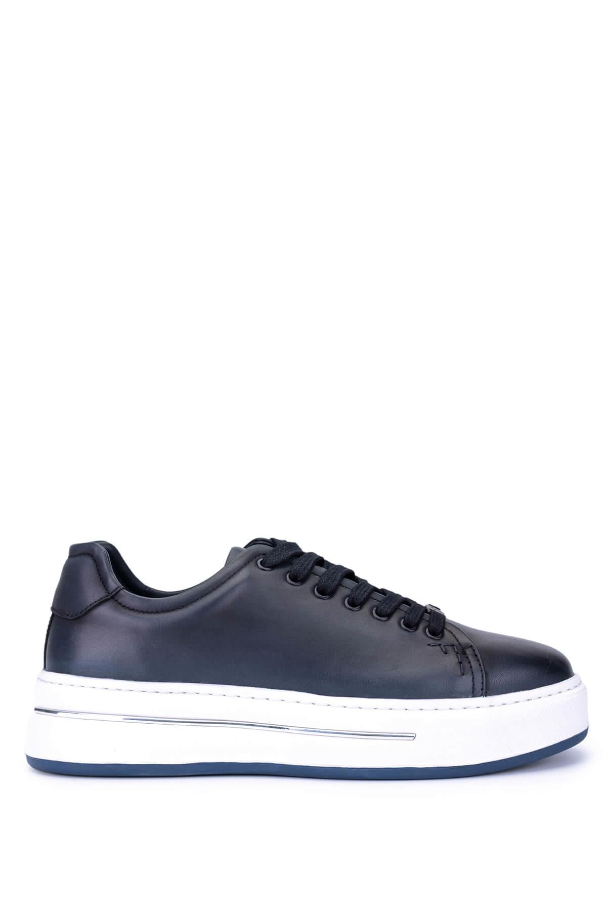 Tamer Tanca Erkek Hakiki Deri Lacivert Sneakers & Spor Ayakkabı