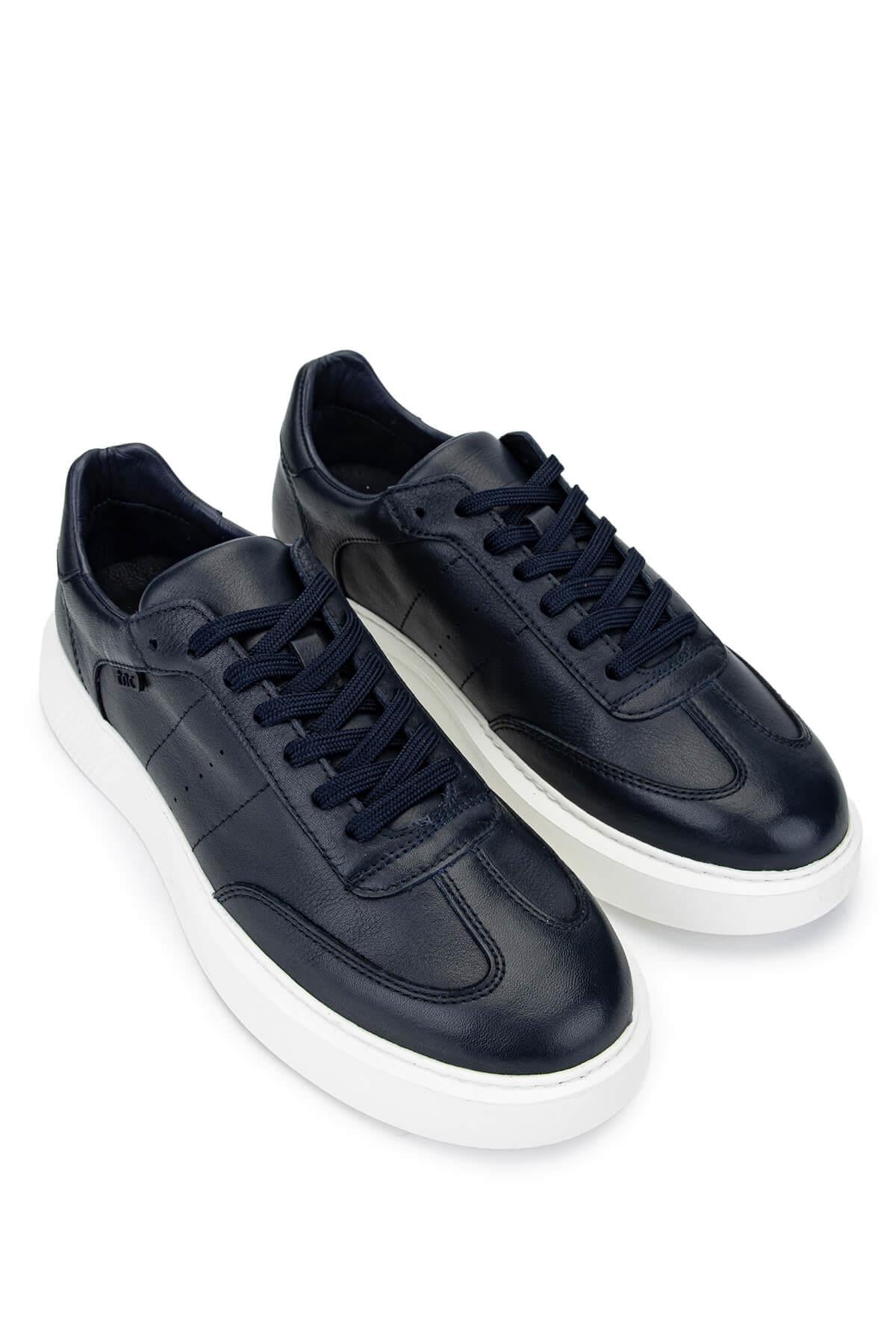 Tamer Tanca Erkek Hakiki Deri Lacivert Sneakers & Spor Ayakkabı