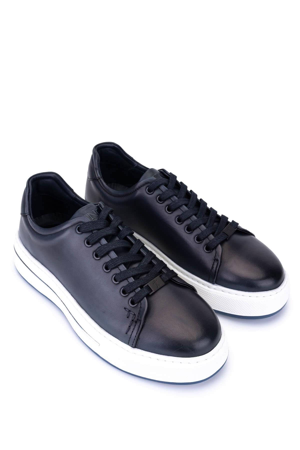 Tamer Tanca Erkek Hakiki Deri Lacivert Sneakers & Spor Ayakkabı