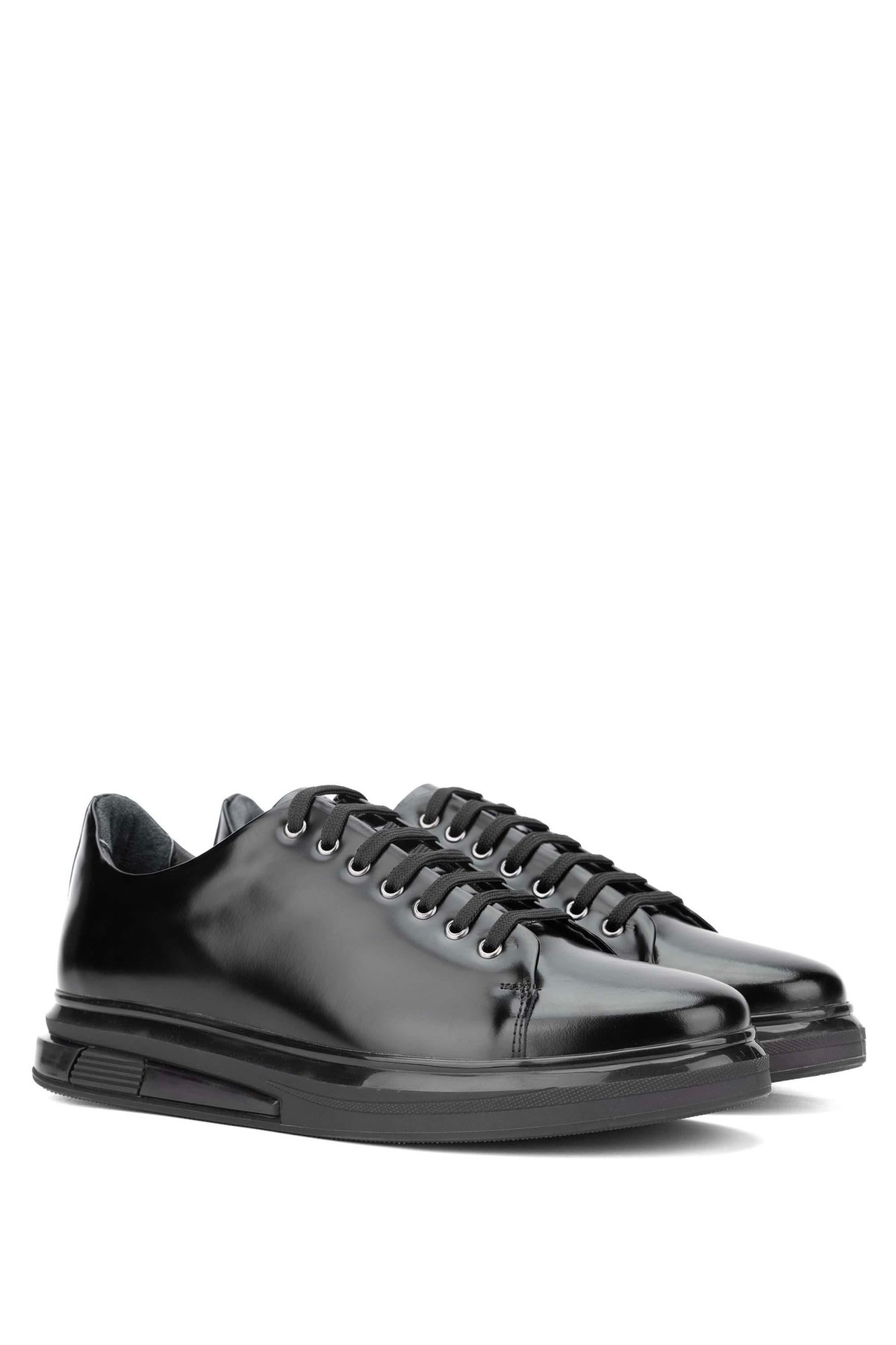 Tamer Tanca Erkek Hakiki Deri Siyah Açma Sneakers & Spor Ayakkabı