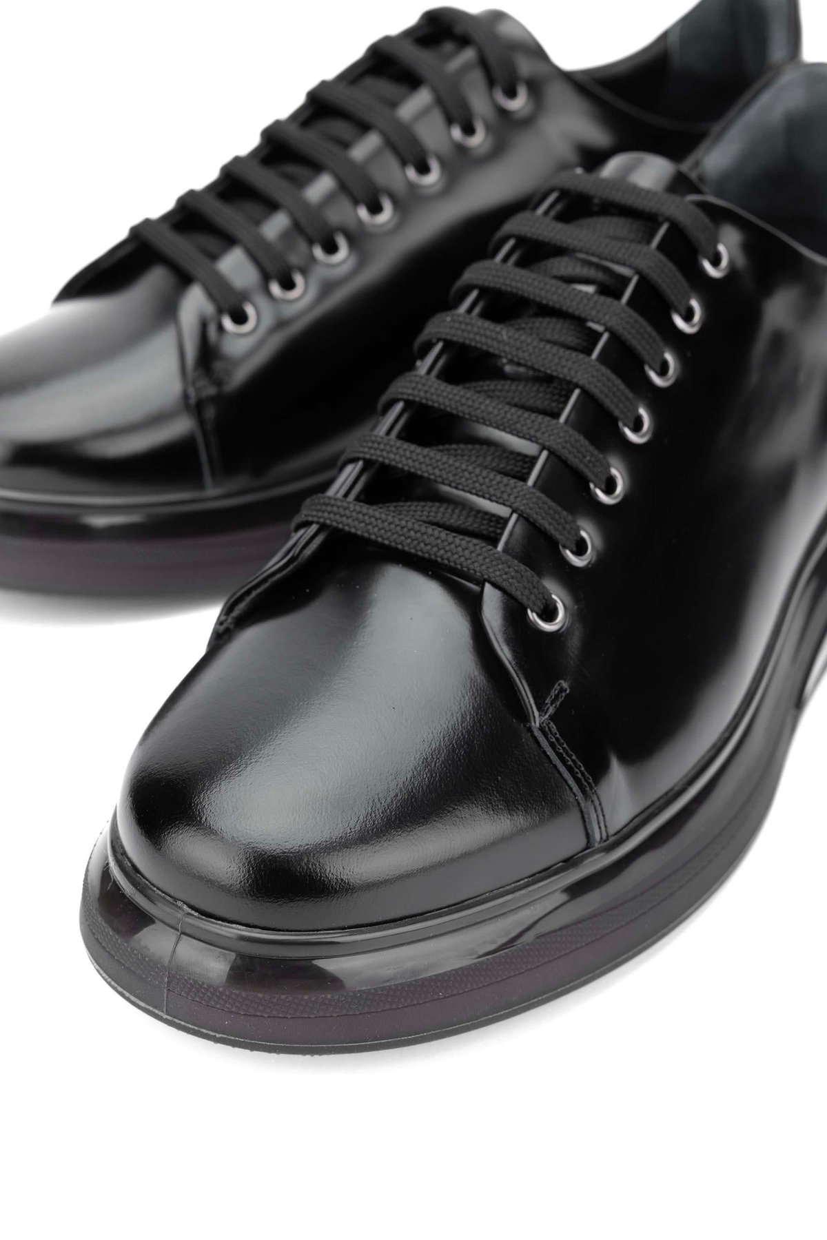 Tamer Tanca Erkek Hakiki Deri Siyah Açma Sneakers & Spor Ayakkabı