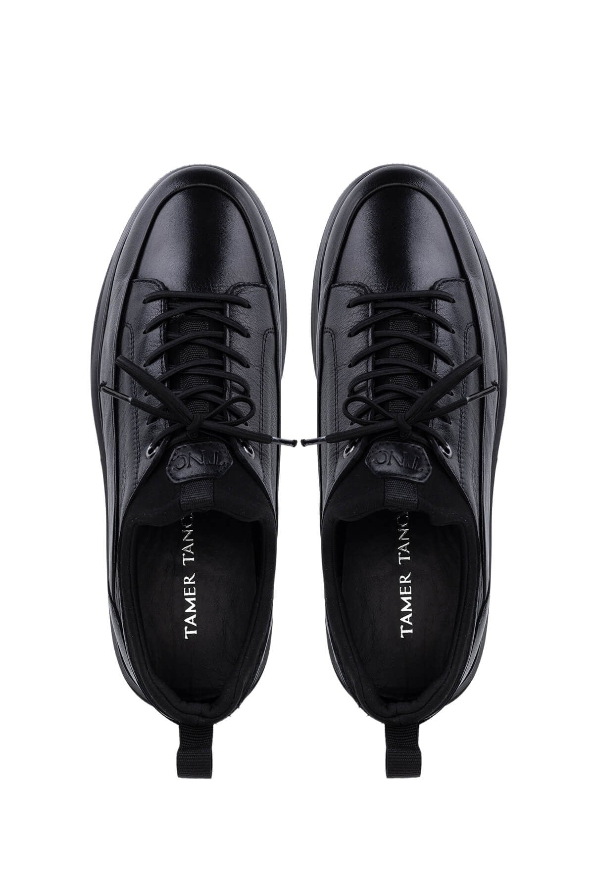 Tamer Tanca Erkek Hakiki Deri Siyah Analin Sneakers & Spor Ayakkabı