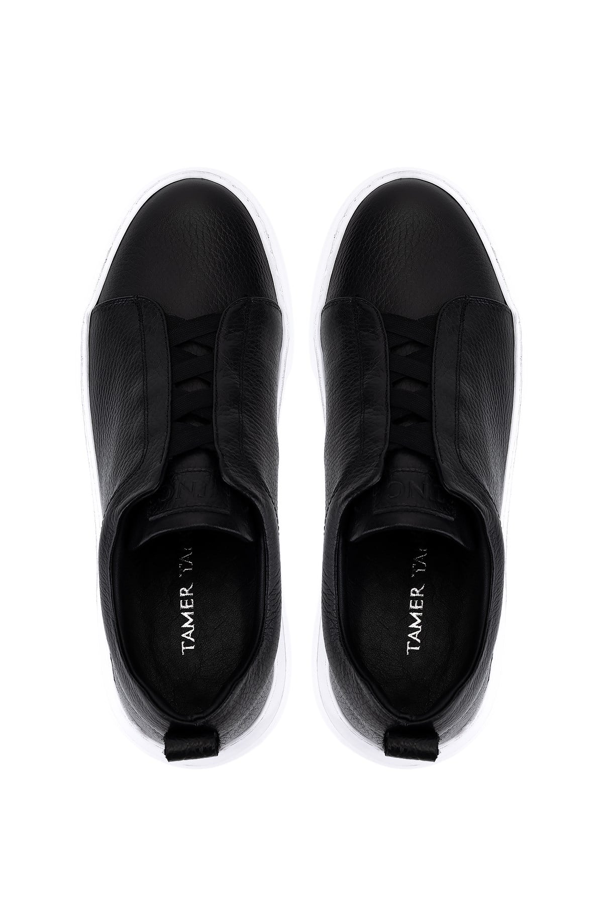 Tamer Tanca Erkek Hakiki Deri Siyah Floter Sneakers & Spor Ayakkabı